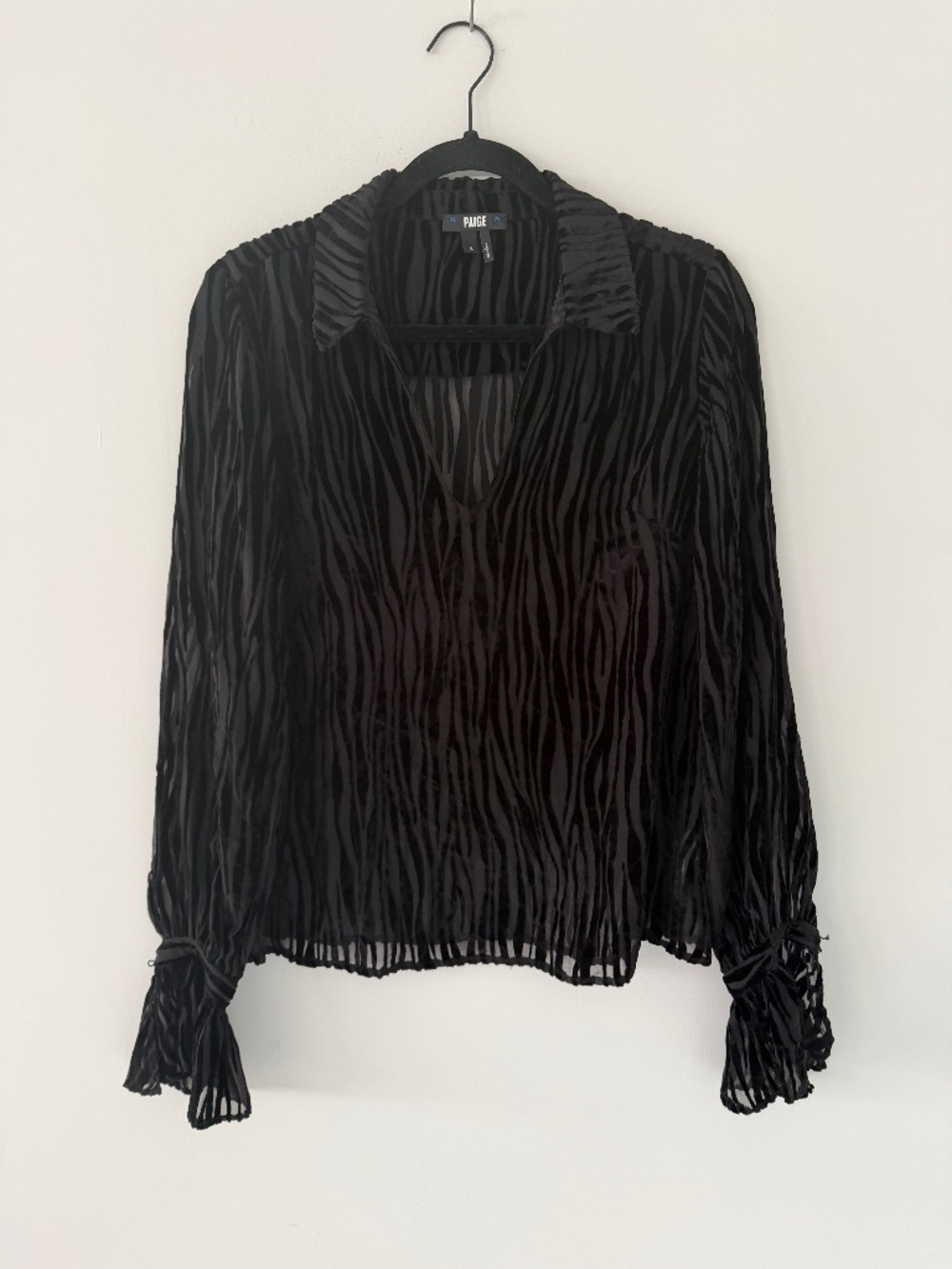 Paige silk zebra print bell sleeve top